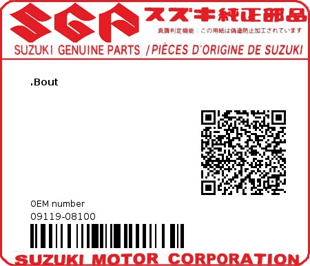 Product image: Suzuki - 09119-08100 - BOLT  0