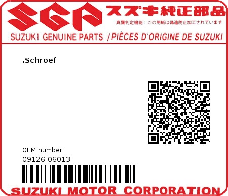 Product image: Suzuki - 09126-06013 - SCREW  0