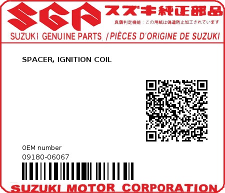 Product image: Suzuki - 09180-06067 - SPACER 6.5X10.5  0