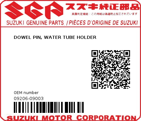 Product image: Suzuki - 09206-09003 - PIN  0