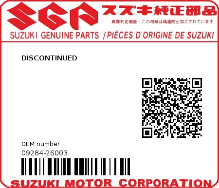 Product image: Suzuki - 09284-26003 - DISCONTINUED          0