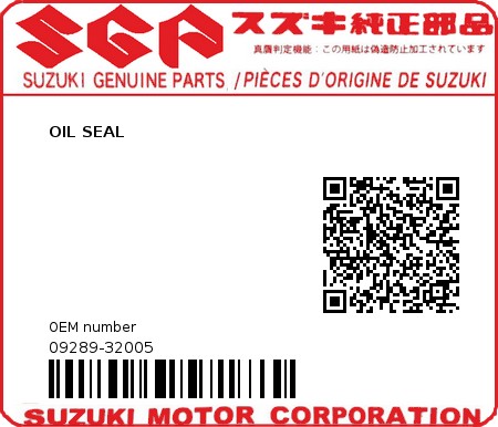 Product image: Suzuki - 09289-32005 - OIL SEAL  0