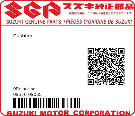 Product image: Suzuki - 09320-09065 - Cushion  0