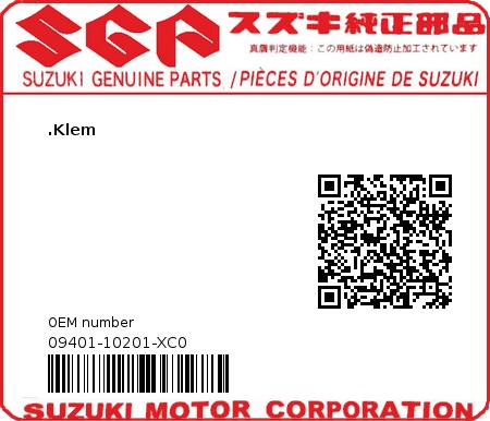 Product image: Suzuki - 09401-10201-XC0 - CLIP  0