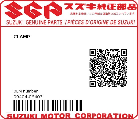 Product image: Suzuki - 09404-06403 - CLAMP  0