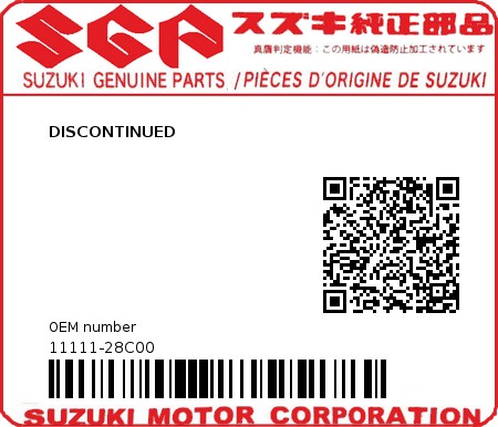 Product image: Suzuki - 11111-28C00 - DISCONTINUED  0