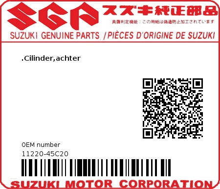 Product image: Suzuki - 11220-45C20 - CYLINDER COMP,R  0