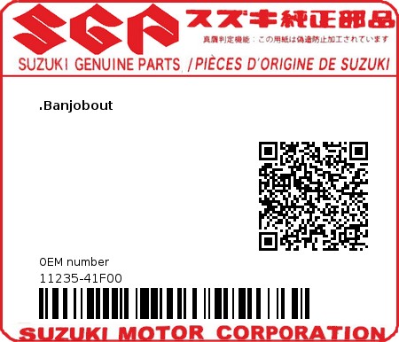 Product image: Suzuki - 11235-41F00 - UNION,CYL INLET  0