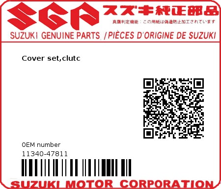 Product image: Suzuki - 11340-47811 - Cover set,clutc  0