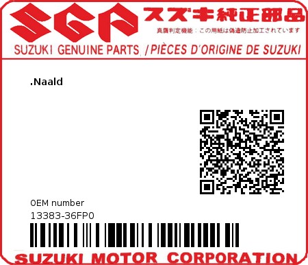 Product image: Suzuki - 13383-36FP0 - NEEDLE  0