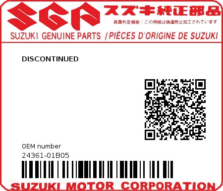 Product image: Suzuki - 24361-01B05 - DISCONTINUED  0