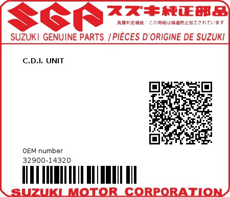 Product image: Suzuki - 32900-14320 - C.D.I. UNIT          0