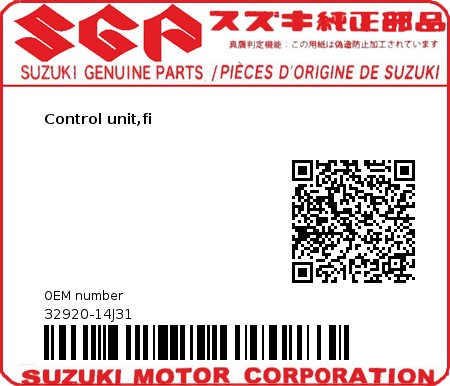 Product image: Suzuki - 32920-14J31 - Control unit,fi  0