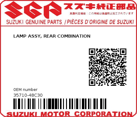 Product image: Suzuki - 35710-48C30 - LAMP ASSY, REAR COMBINATION  0