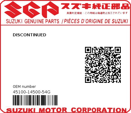 Product image: Suzuki - 45100-14500-54G - DISCONTINUED  0