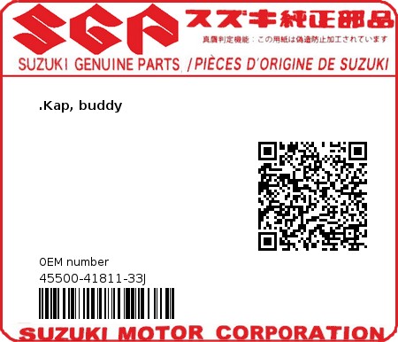 Product image: Suzuki - 45500-41811-33J - CVR,SINGLE SEAT  0