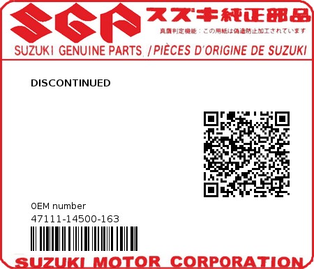 Product image: Suzuki - 47111-14500-163 - DISCONTINUED  0