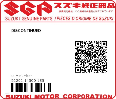 Product image: Suzuki - 51201-14500-163 - DISCONTINUED  0