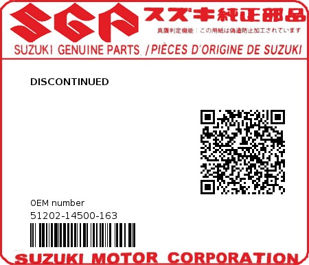 Product image: Suzuki - 51202-14500-163 - DISCONTINUED  0