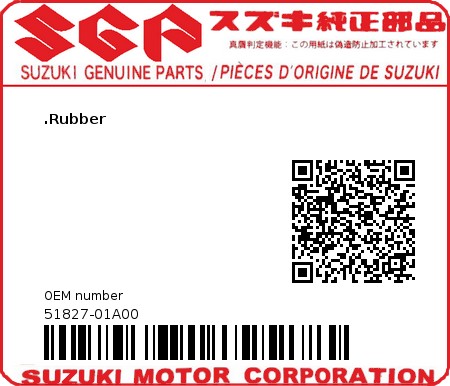 Product image: Suzuki - 51827-01A00 - .Rubber  0