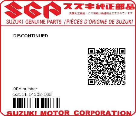 Product image: Suzuki - 53111-14502-163 - DISCONTINUED  0