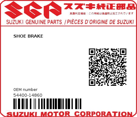 Product image: Suzuki - 54400-14860 - SHOE BRAKE  0