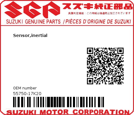 Product image: Suzuki - 55750-17K20 - Sensor,inertial  0