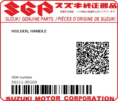 Product image: Suzuki - 56211-35G00 - HOLDER, HANDLE          0