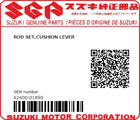 Product image: Suzuki - 62600-01890 - ROD SET,CUSHION LEVER          0