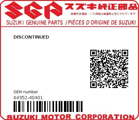 Product image: Suzuki - 64352-40401 - DISCONTINUED          0