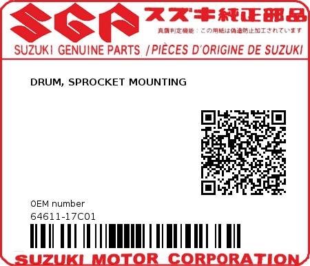 Product image: Suzuki - 64611-17C01 - DRUM, SPROCKET MOUNTING          0