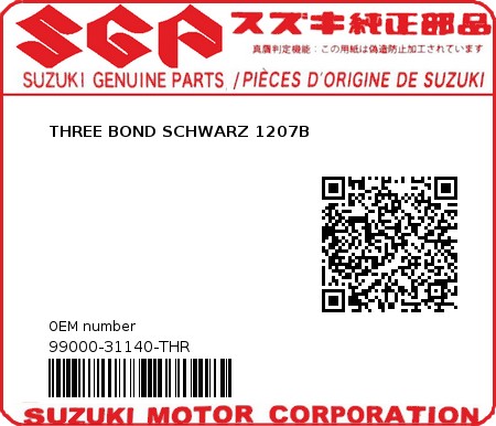 Product image: Suzuki - 99000-31140-THR - THREE BOND SCHWARZ 1207B  0