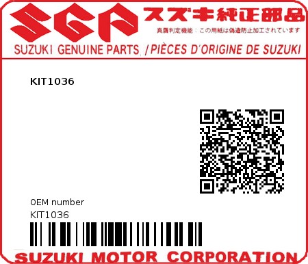 Product image: Suzuki - KIT1036 - KIT1036  0