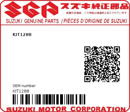 Product image: Suzuki - KIT1288 - KIT1288  0