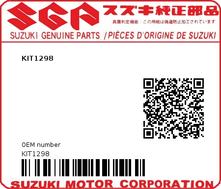 Product image: Suzuki - KIT1298 - KIT1298  0