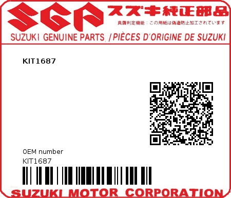 Product image: Suzuki - KIT1687 - KIT1687  0