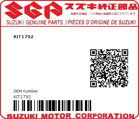 Product image: Suzuki - KIT1792 - KIT1792  0