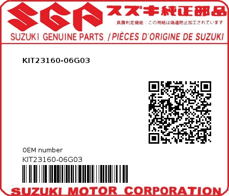 Product image: Suzuki - KIT23160-06G03 - KIT23160-06G03  0