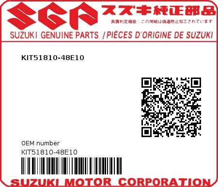 Product image: Suzuki - KIT51810-48E10 - KIT51810-48E10  0