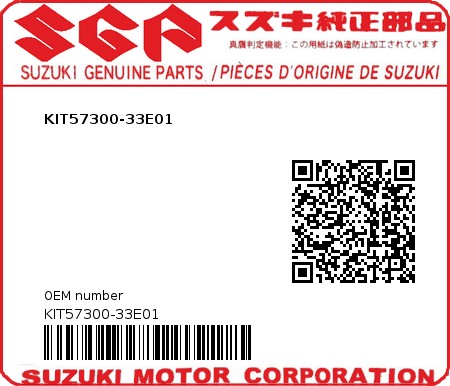Product image: Suzuki - KIT57300-33E01 - KIT57300-33E01  0