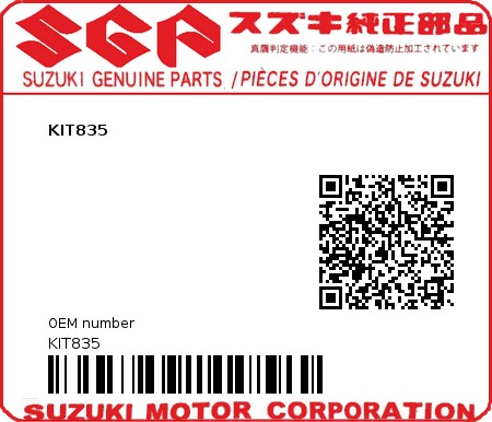 Product image: Suzuki - KIT835 - KIT835  0