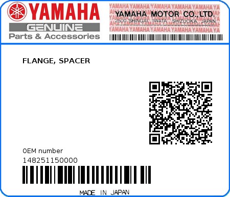 Product image: Yamaha - 148251150000 - FLANGE, SPACER  0