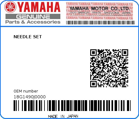 Product image: Yamaha - 18G1490J0000 - NEEDLE SET  0