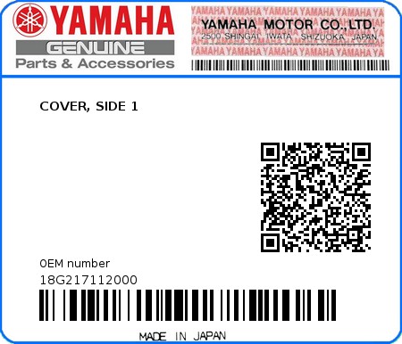 Product image: Yamaha - 18G217112000 - COVER, SIDE 1  0