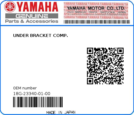 Product image: Yamaha - 18G-23340-01-00 - UNDER BRACKET COMP.  0