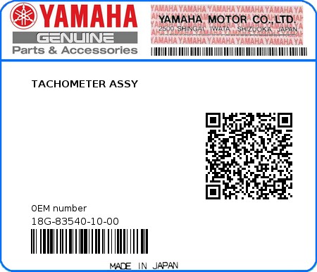 Product image: Yamaha - 18G-83540-10-00 - TACHOMETER ASSY  0
