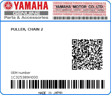 Product image: Yamaha - 1C325389H000 - PULLER, CHAIN 2  0