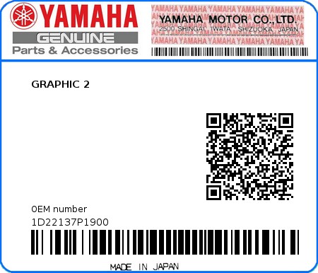 Product image: Yamaha - 1D22137P1900 - GRAPHIC 2  0