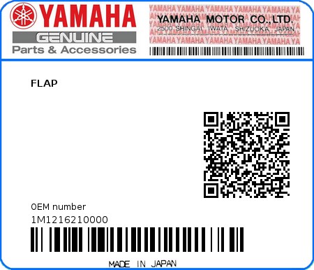 Product image: Yamaha - 1M1216210000 - FLAP  0