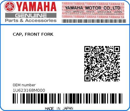 Product image: Yamaha - 1U623168M000 - CAP, FRONT FORK  0